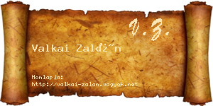 Valkai Zalán névjegykártya